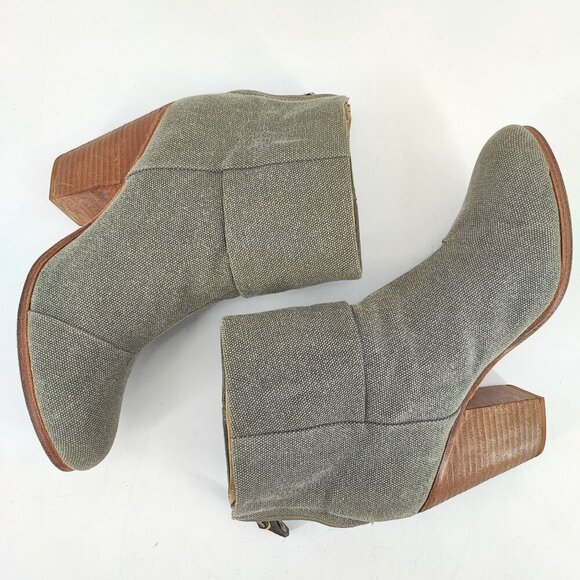 Rag & Bone Women’s Newbury Tan Canvas Ankle Boots Size 11 - Picture 7 of 9